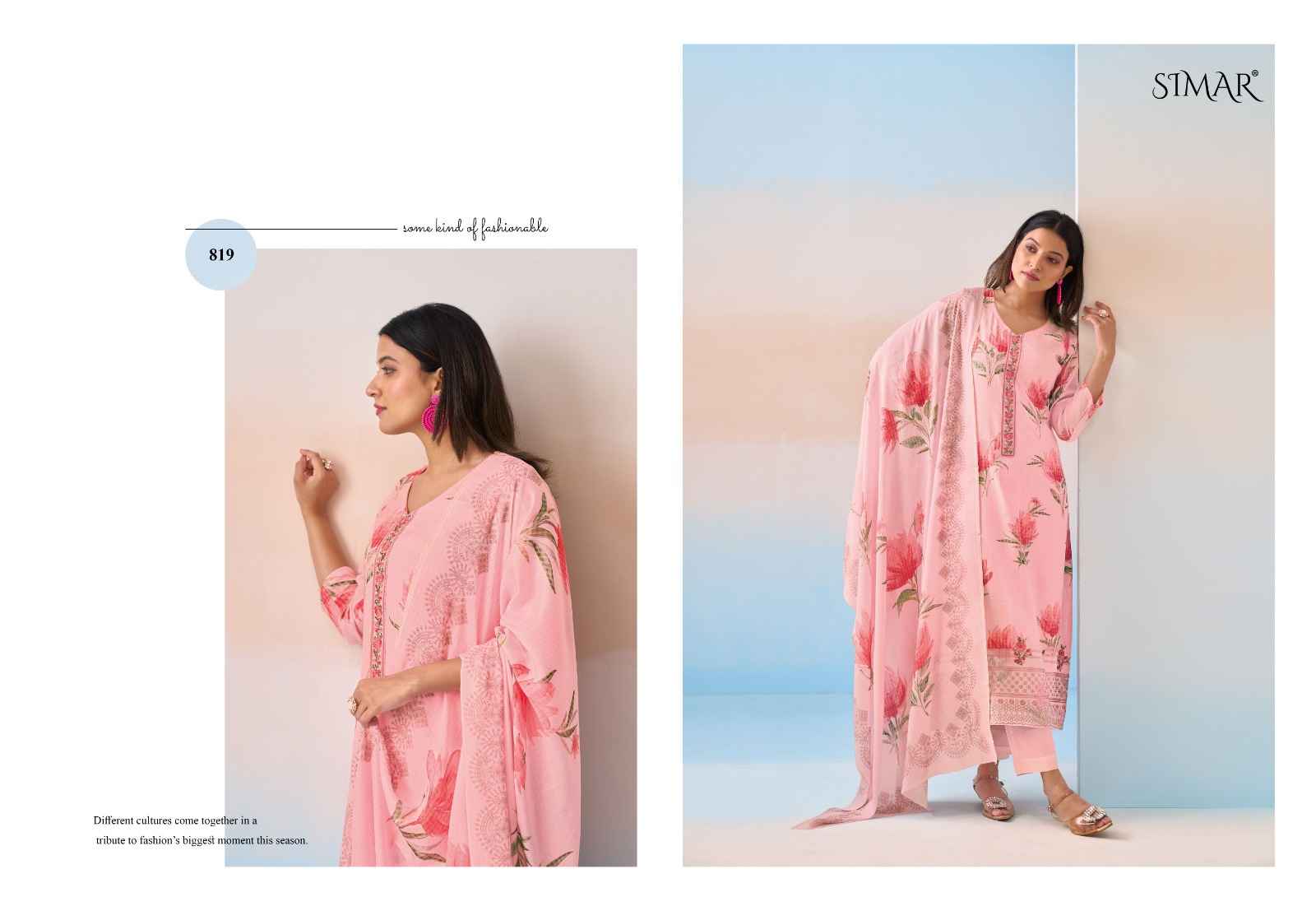 Simar Hamsa Viscouse Musline Dress Material 6 pcs Catalogue
