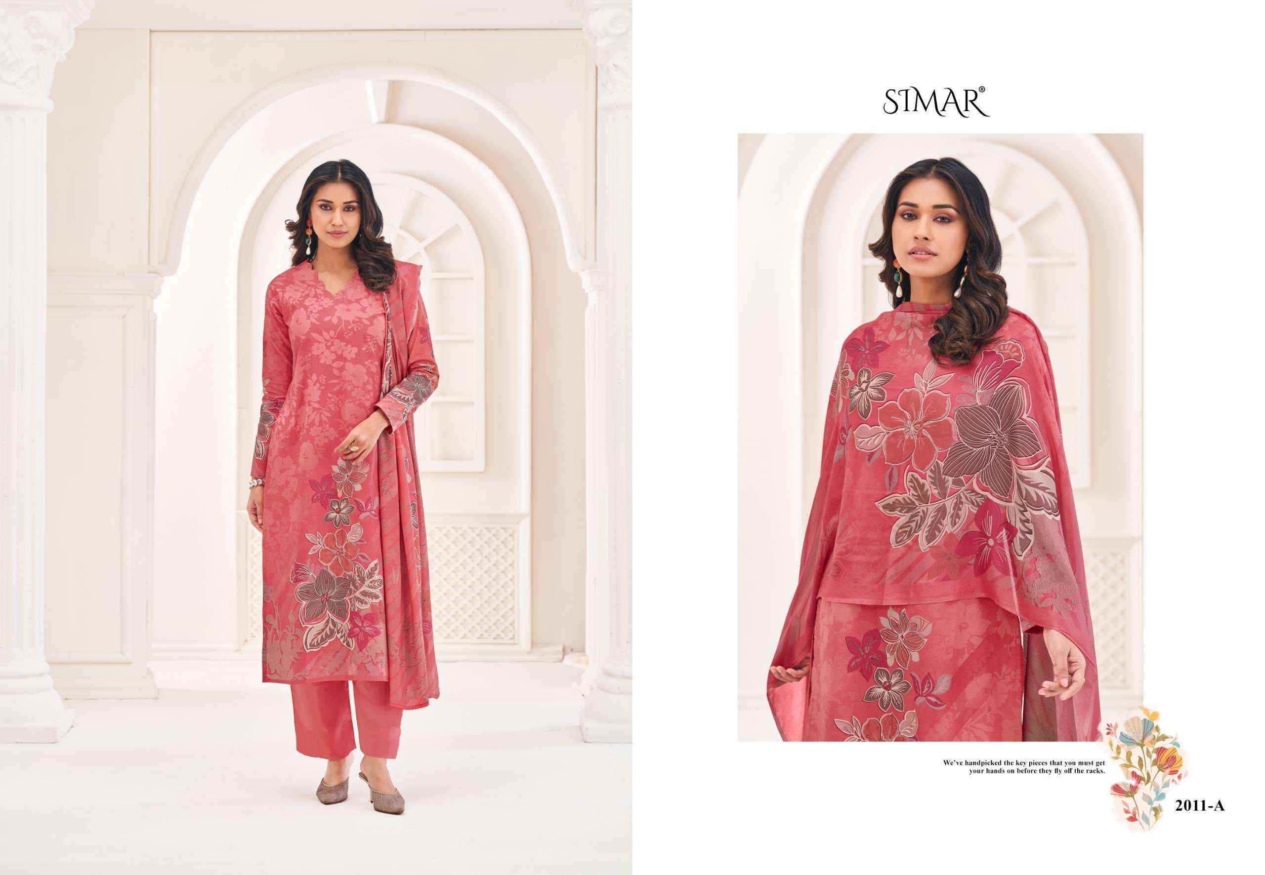 Simar Hunar Lawn Cotton Dress Material (4 pcs Catalogue)