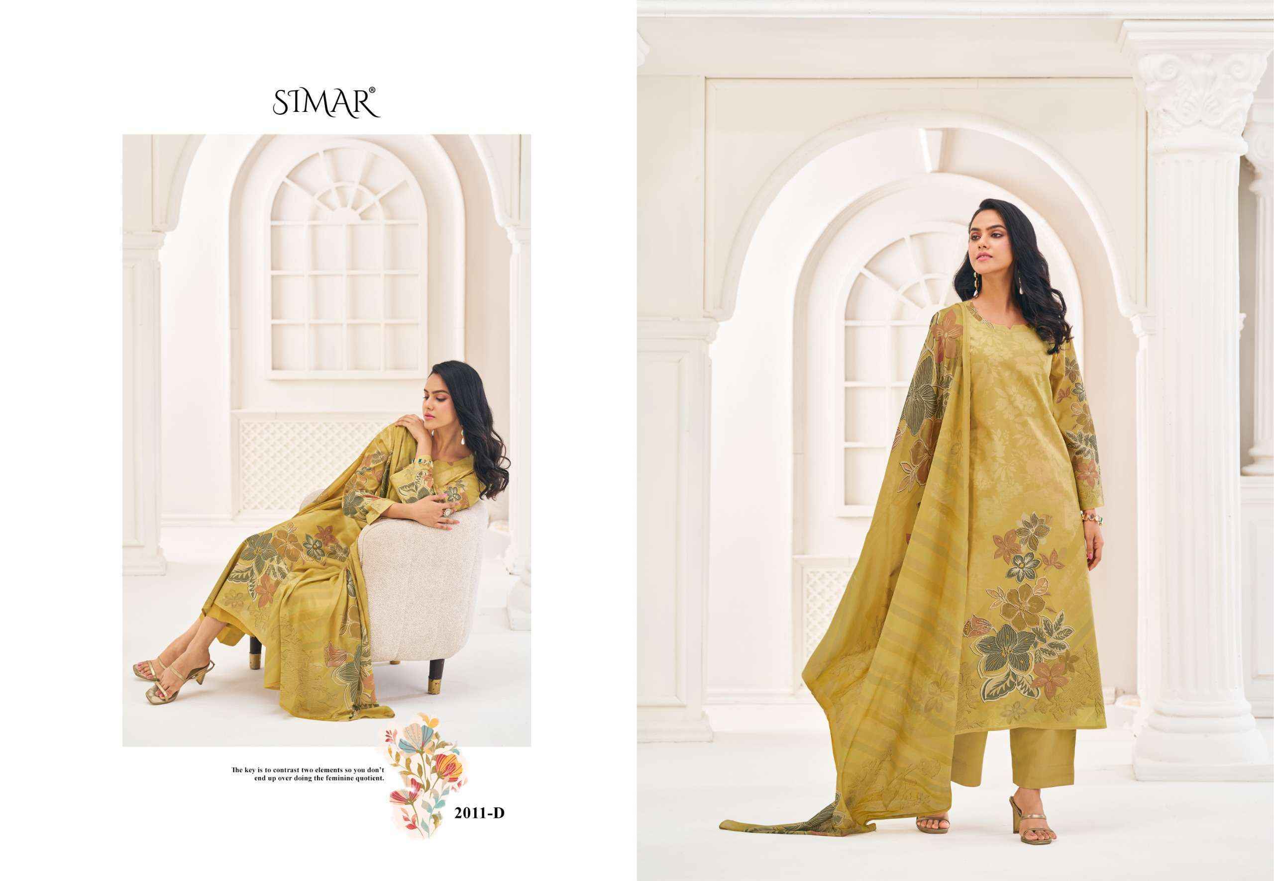 Simar Hunar Lawn Cotton Dress Material (4 pcs Catalogue)