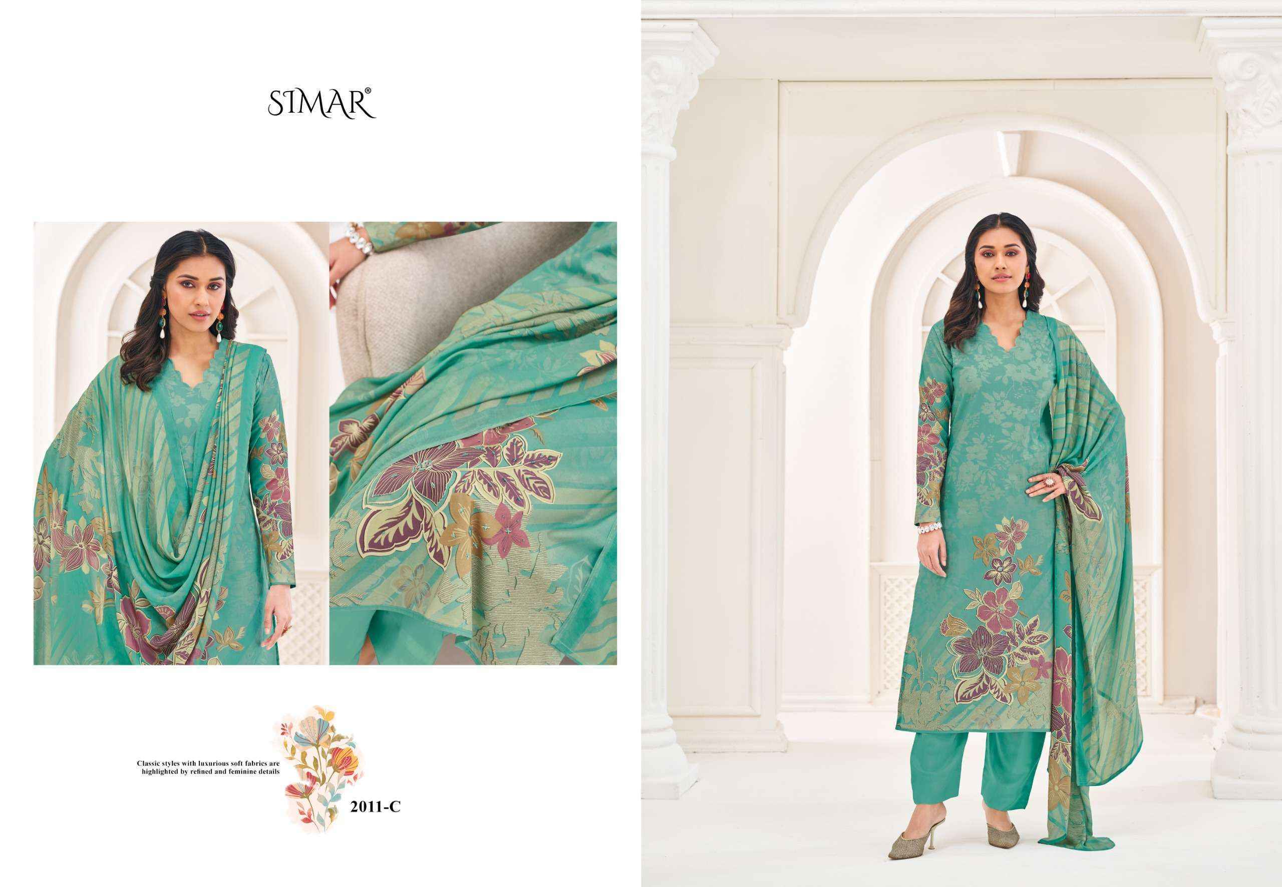 Simar Hunar Lawn Cotton Dress Material (4 pcs Catalogue)