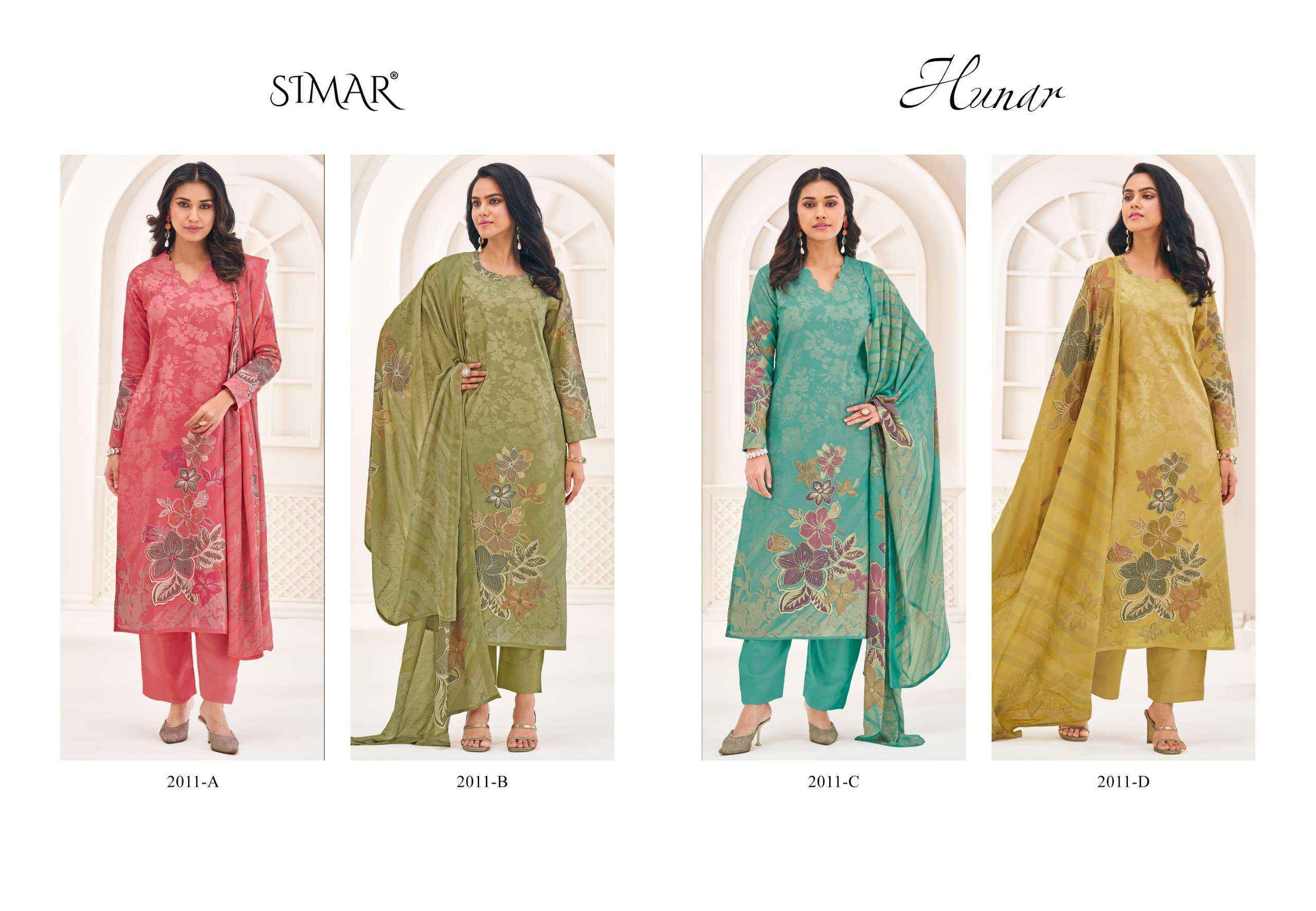 Simar Hunar Lawn Cotton Dress Material (4 pcs Catalogue)