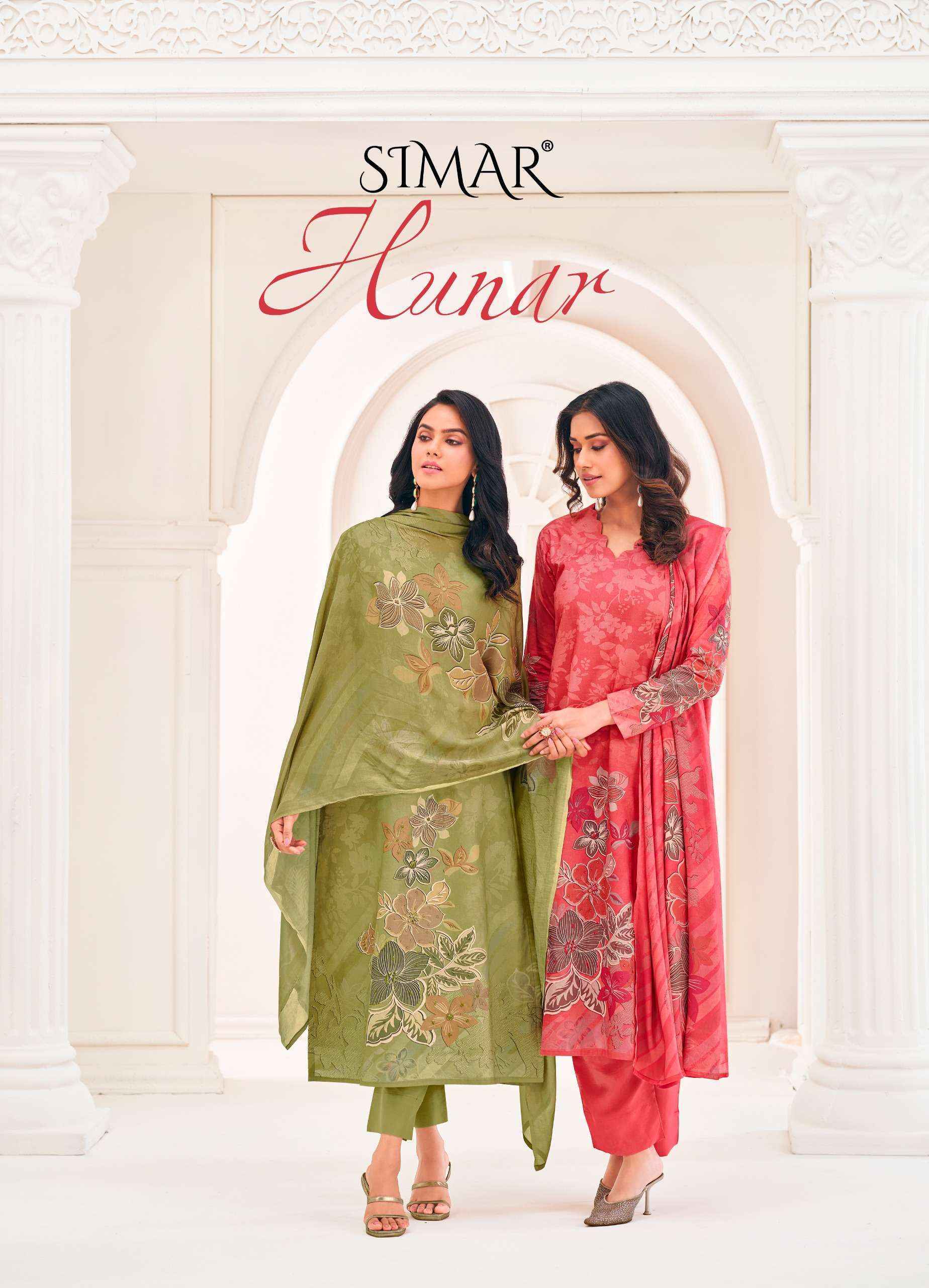 Simar Hunar Lawn Cotton Dress Material (4 pcs Catalogue)