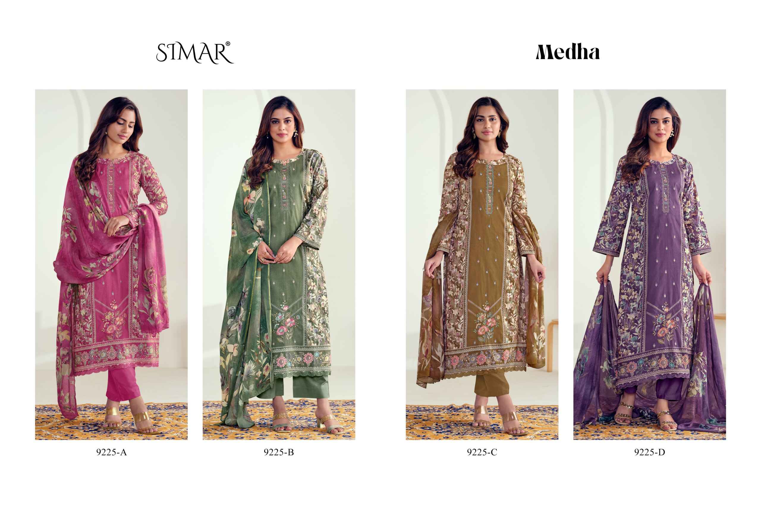 Simar Medha Lawn Cotton Dress Material 4 pcs Catalogue