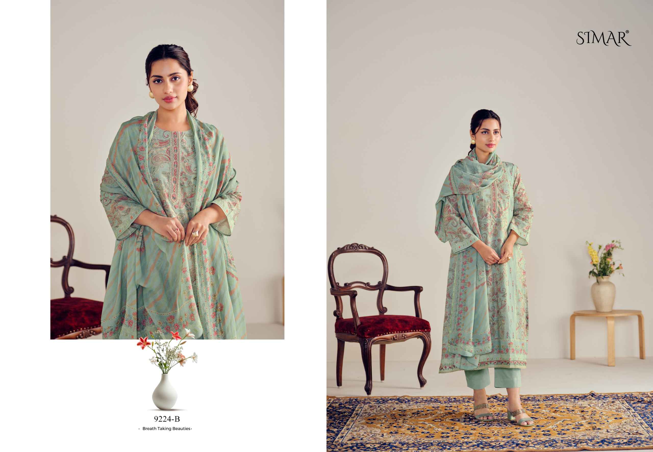 Simar Pehnava Lawn Cotton Dress Material 4 pcs Catalogue