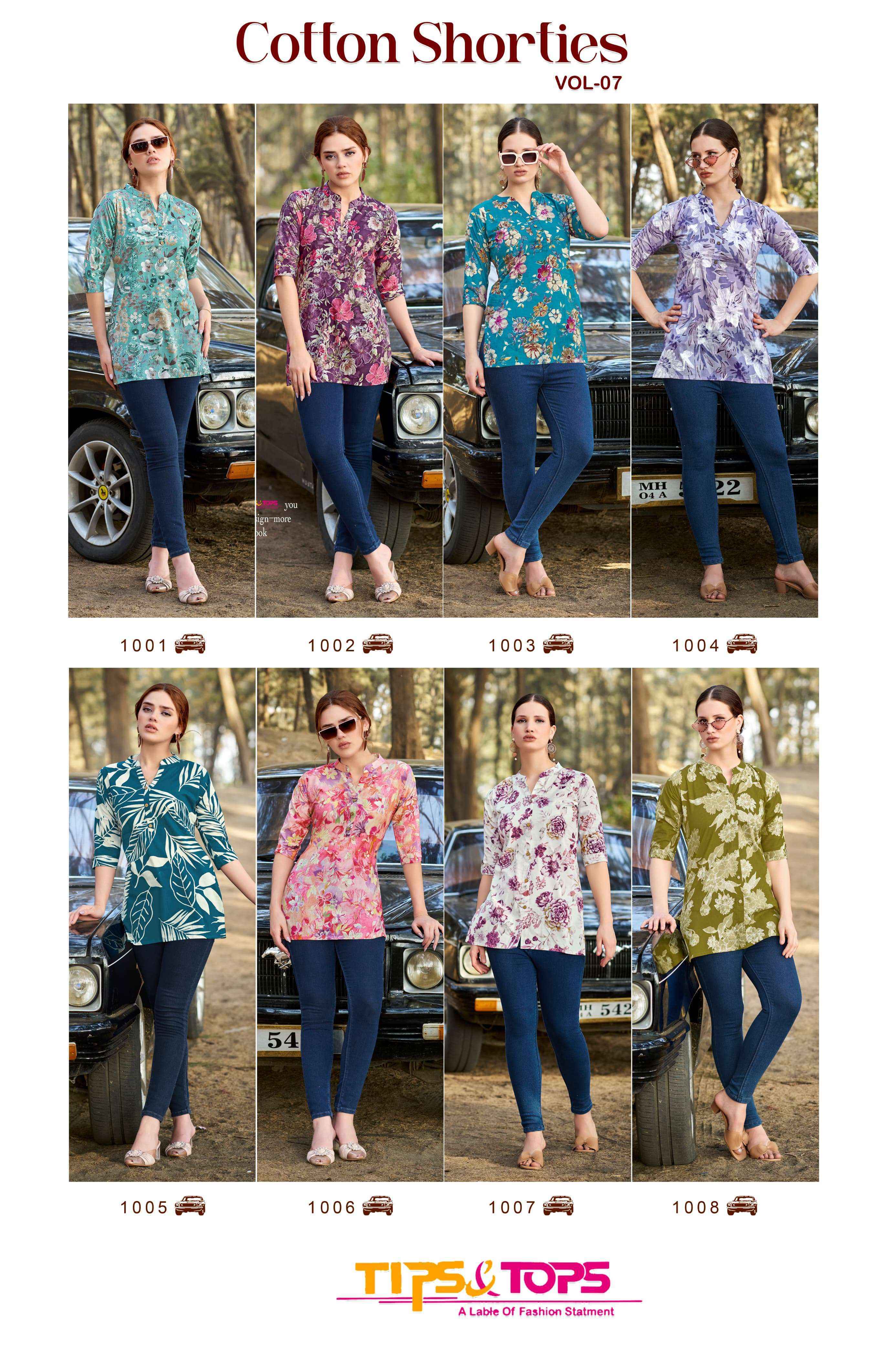 Tips & Tops Cotton Shorties Vol-7 Cotton Kurti (8 pcs Catalogue)