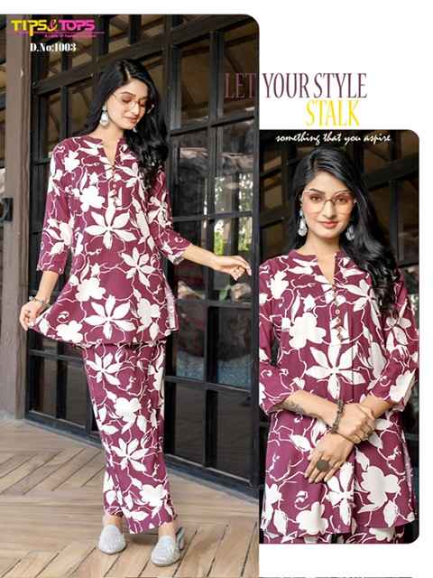 Tips & Tops Fashion Beats Vol 9 Reyon Co ord Set 6 pcs Catalogue