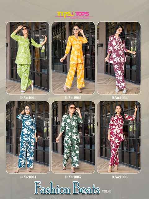 Tips & Tops Fashion Beats Vol 9 Reyon Co ord Set 6 pcs Catalogue