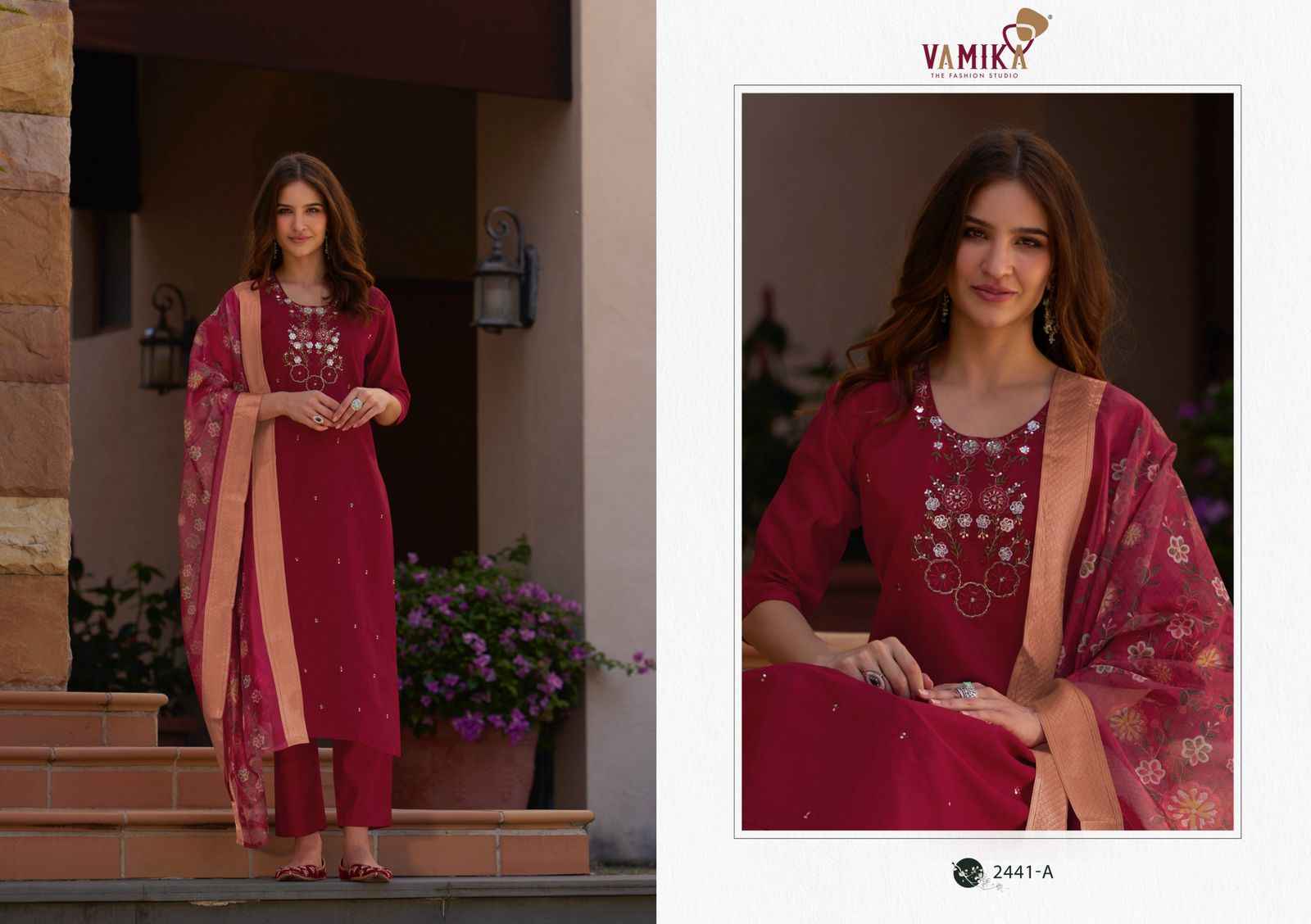 Vamika Jannat Vol 1 Viscos Vertican Silk Kurti Combo 4 pcs Catalogue