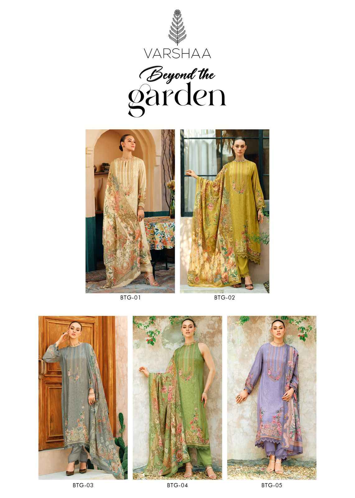 Varsha Beyond the Garden Cotton Dress Material 5 pcs Catalogue