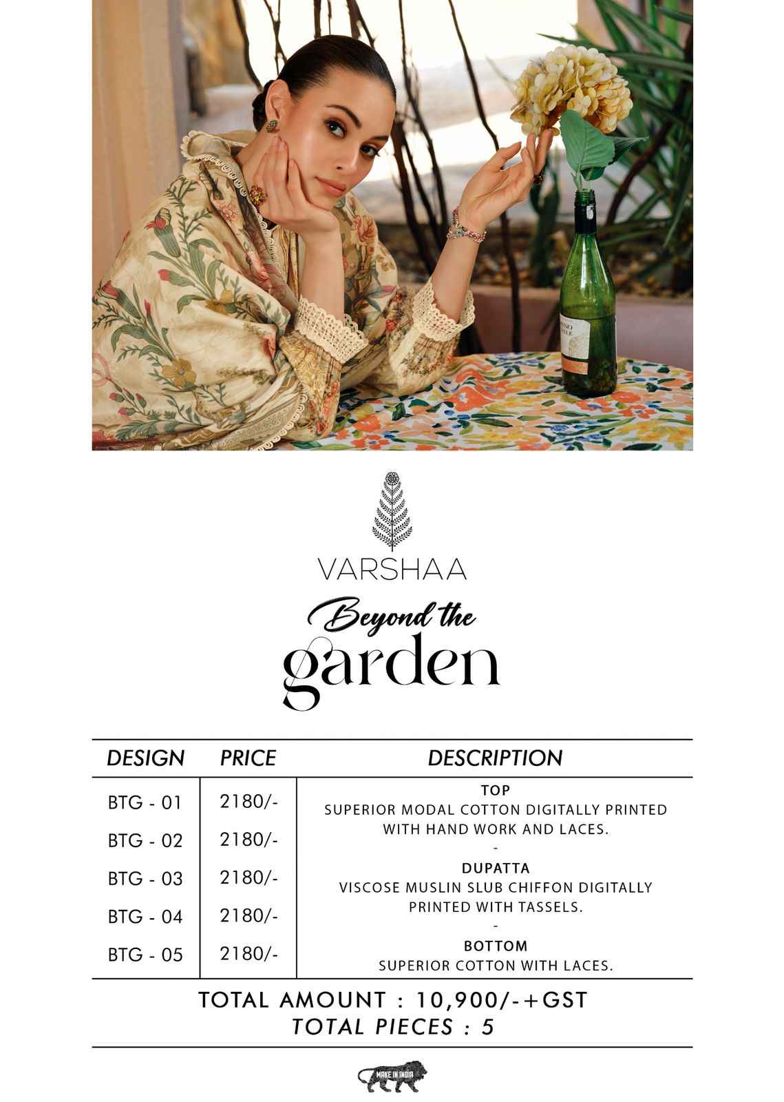 Varsha Beyond the Garden Cotton Dress Material 5 pcs Catalogue