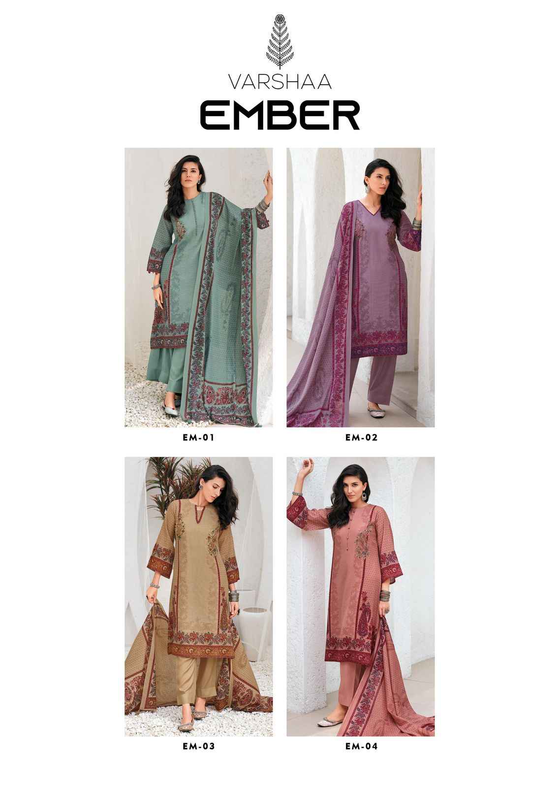 Varsha Ember Excel Cotton Dress Material 4 pcs Catalogue