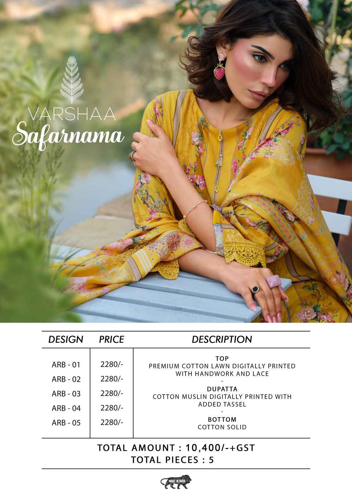 Varsha Safarnama Cotton Dress Material 5 pcs Catalogue