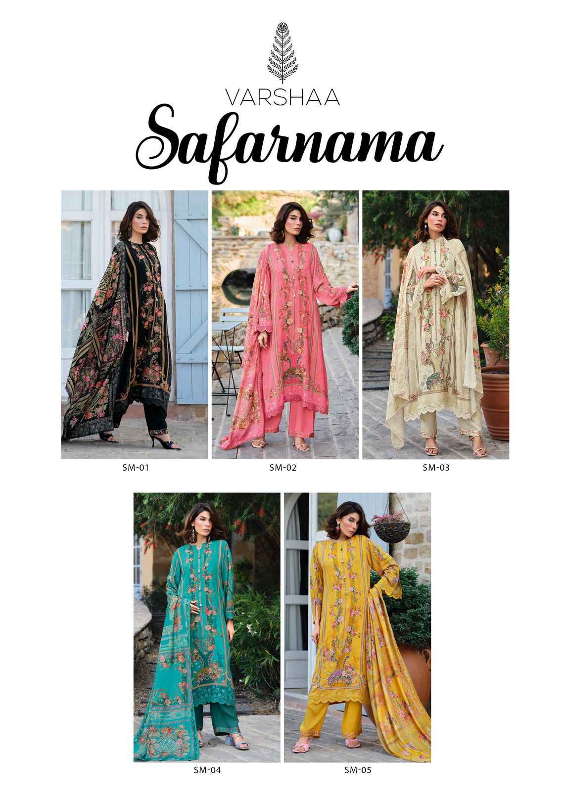 Varsha Safarnama Cotton Dress Material 5 pcs Catalogue