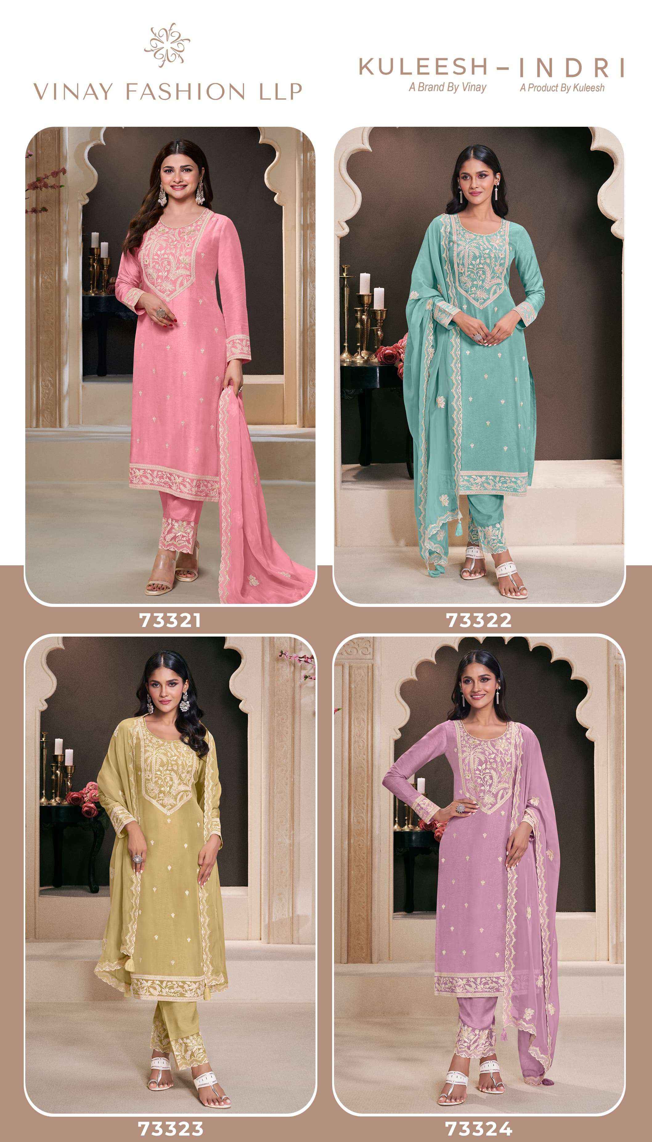 Vinay Fashion Kuleesh Indri Silk Dress Material 4 pcs Catalogue