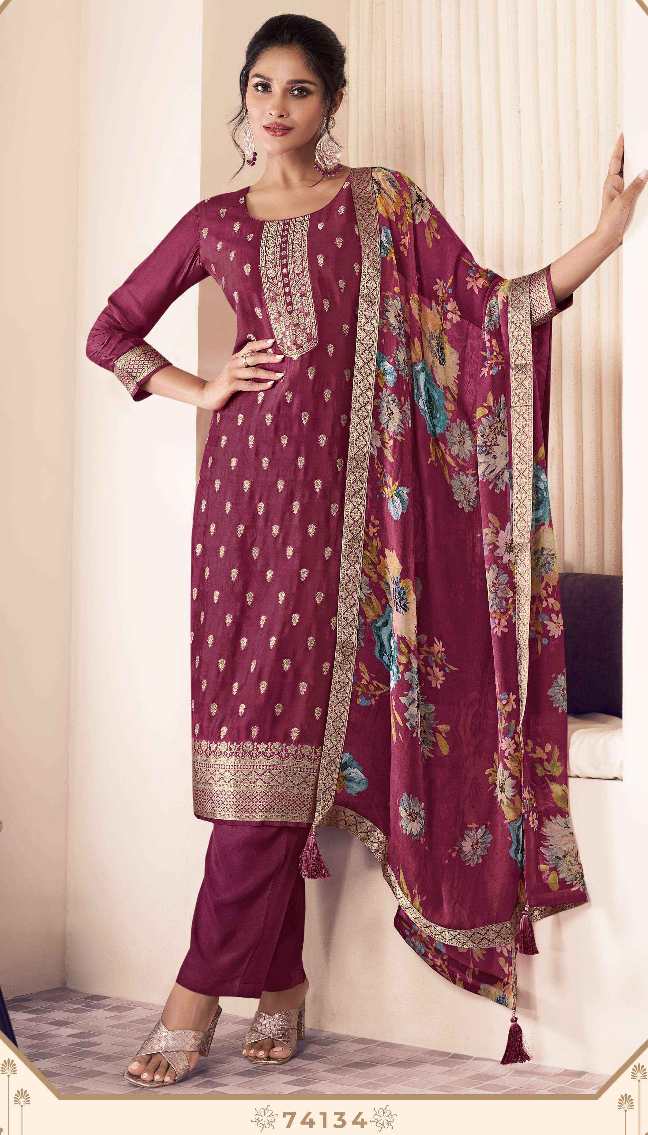 Vinay Fashion Kuleesh Noraa Vol 2 Silk Jacquard Dress Material 5 pcs Catalogue