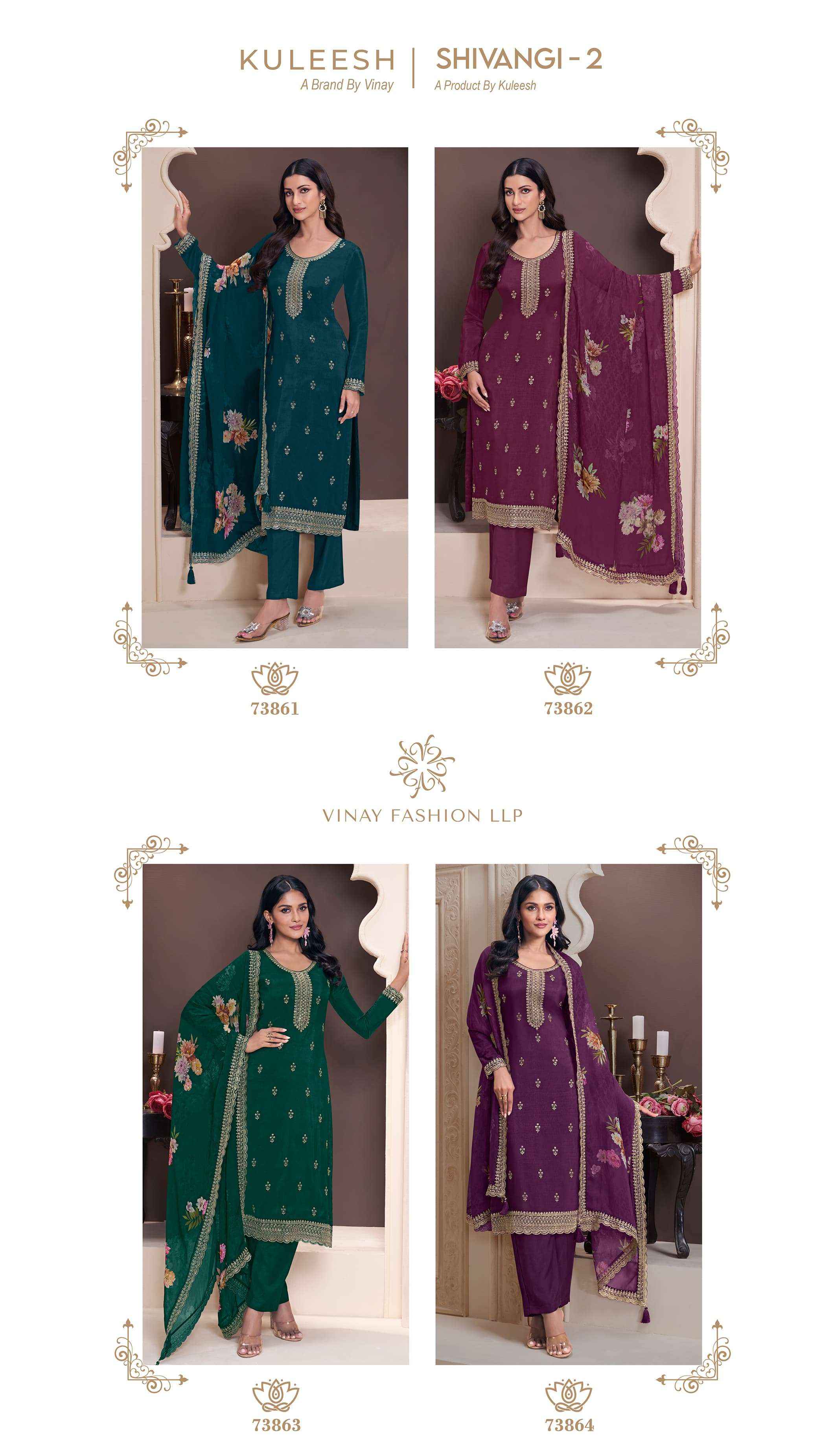 Vinay Fashion Kuleesh Shivangi Vol 2 Silk Dress Material 4 pcs Catalogue