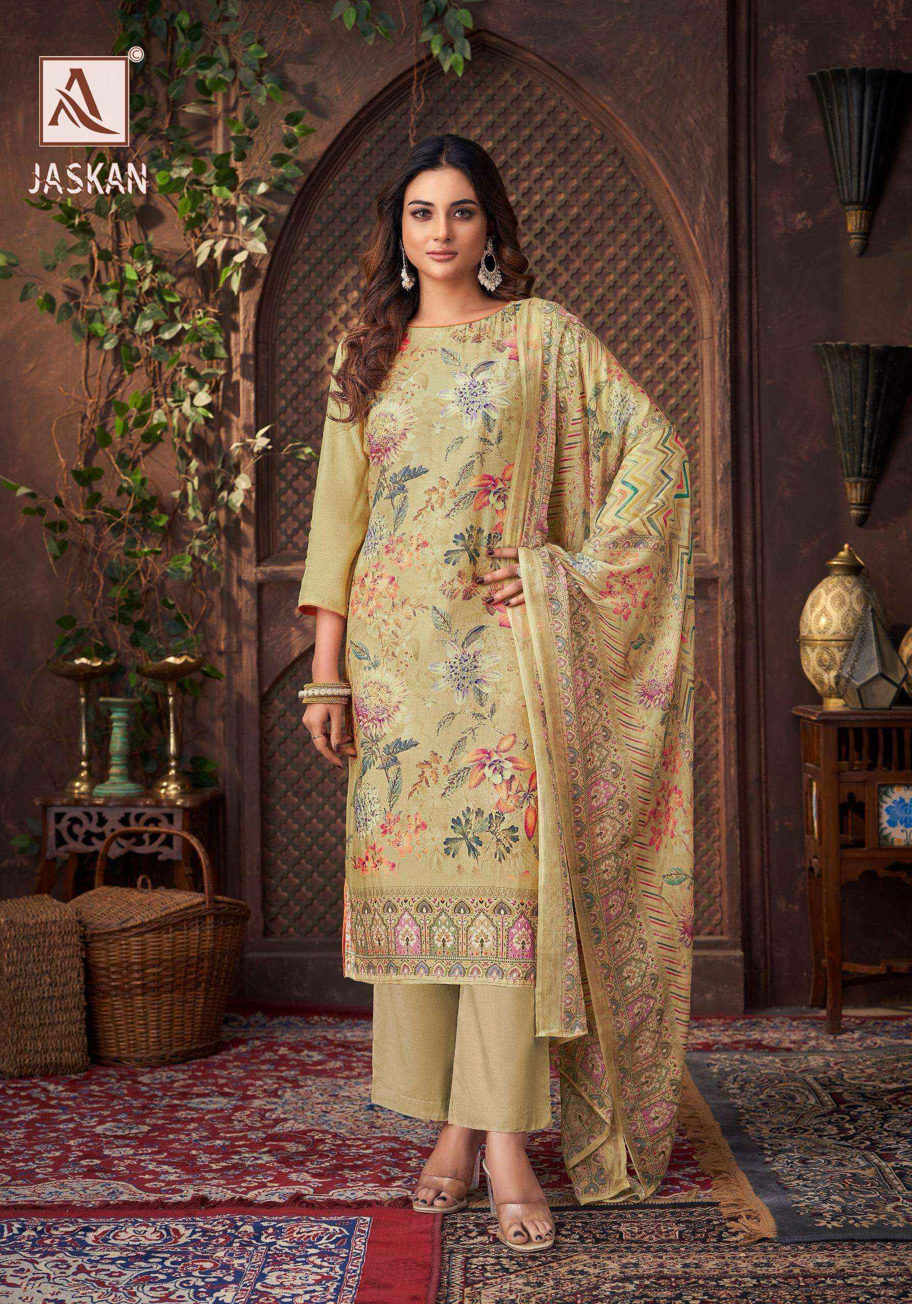 Alok Jaskan Viscose Musline Dress Material 6 pcs Catalogue