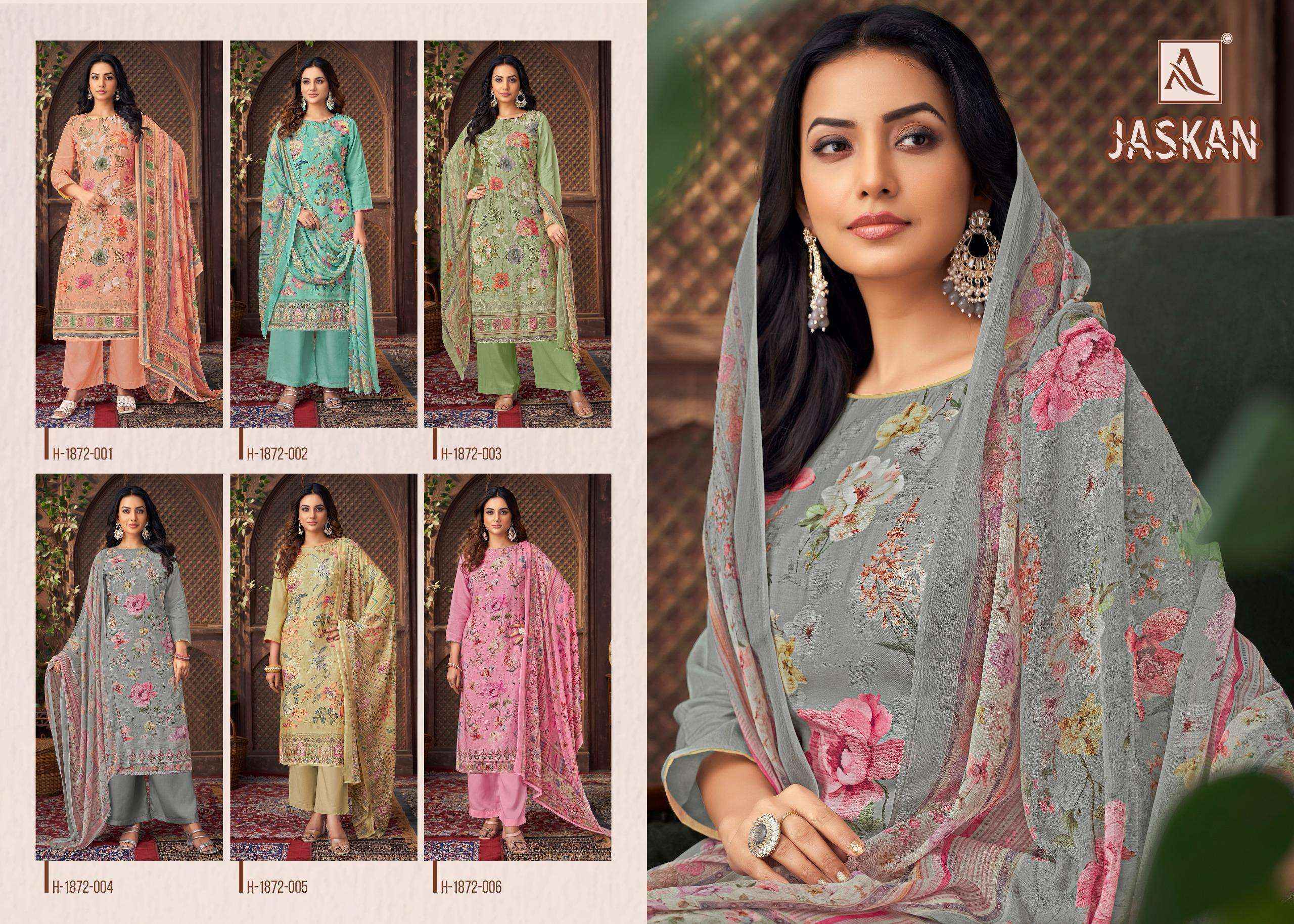 Alok Jaskan Viscose Musline Dress Material 6 pcs Catalogue