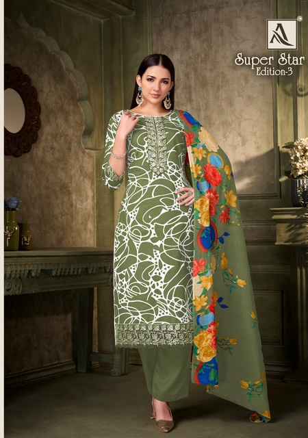 Alok Super Star Edition 3 Cambric Cotton Dress Material 6 pcs Catalogue