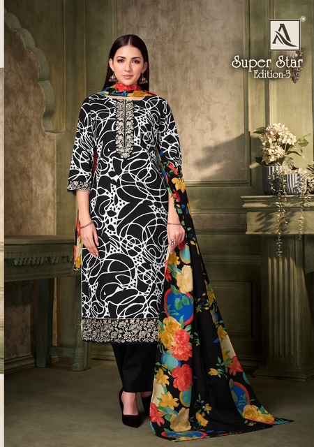 Alok Super Star Edition 3 Cambric Cotton Dress Material 6 pcs Catalogue