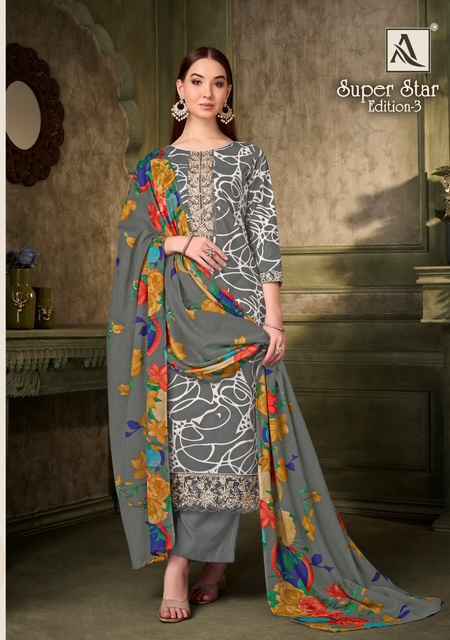 Alok Super Star Edition 3 Cambric Cotton Dress Material 6 pcs Catalogue