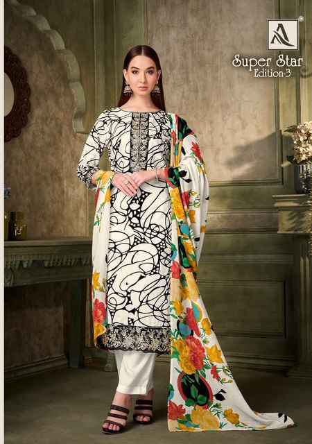 Alok Super Star Edition 3 Cambric Cotton Dress Material 6 pcs Catalogue