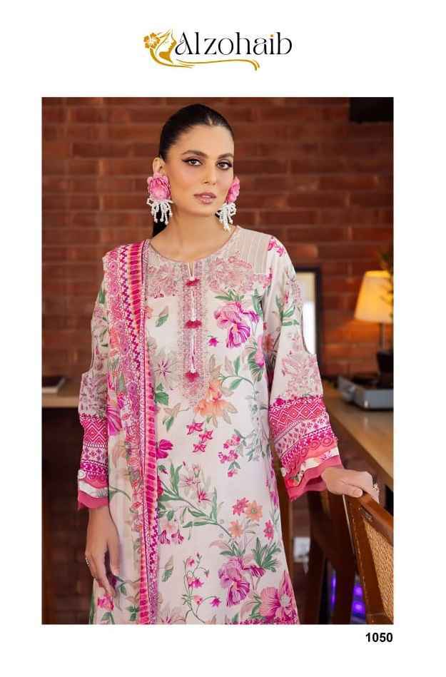 Alzohaib Girl Glam Cotton Dress Material 3 pcs Catalogue