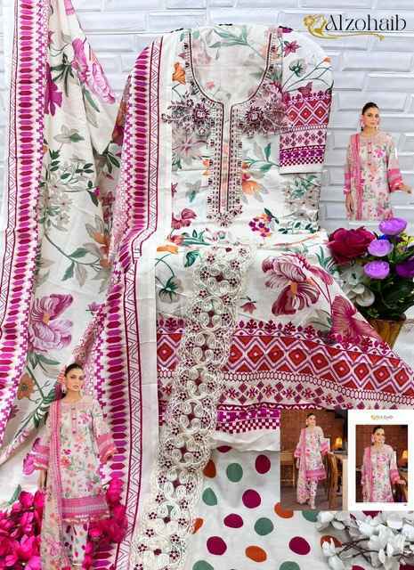 Alzohaib Girl Glam Cotton Dress Material 3 pcs Catalogue