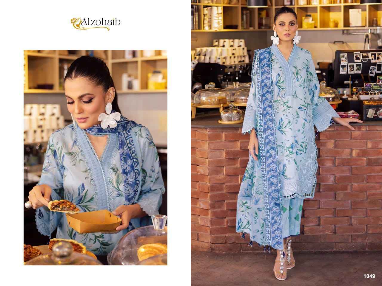 Alzohaib Girl Glam Cotton Dress Material 3 pcs Catalogue