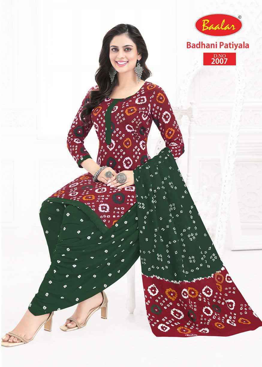 Baalar Bandhani Patiyala Vol-2 Cotton Dress Material (12 pcs Catalogue)