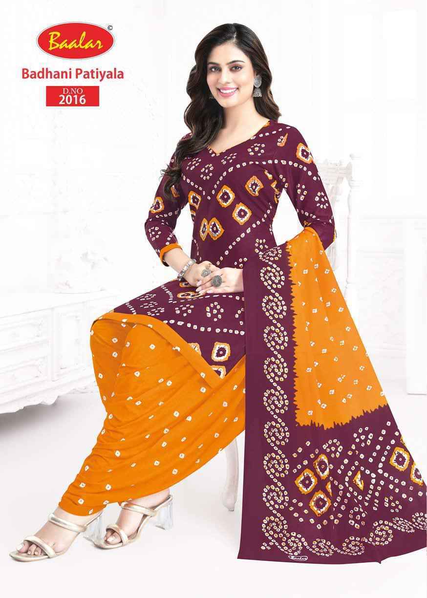 Baalar Bandhani Patiyala Vol-2 Cotton Dress Material (12 pcs Catalogue)