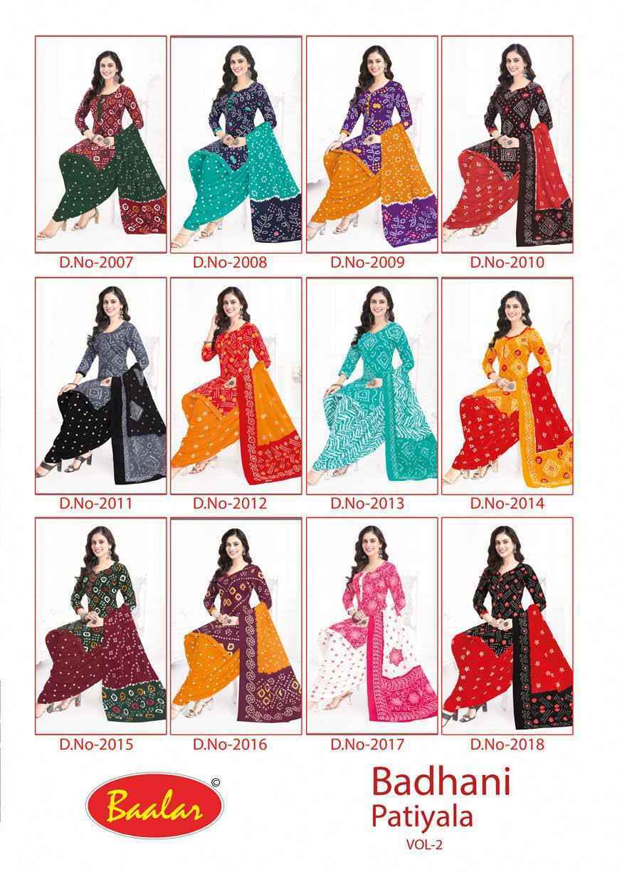 Baalar Bandhani Patiyala Vol-2 Cotton Dress Material (12 pcs Catalogue)