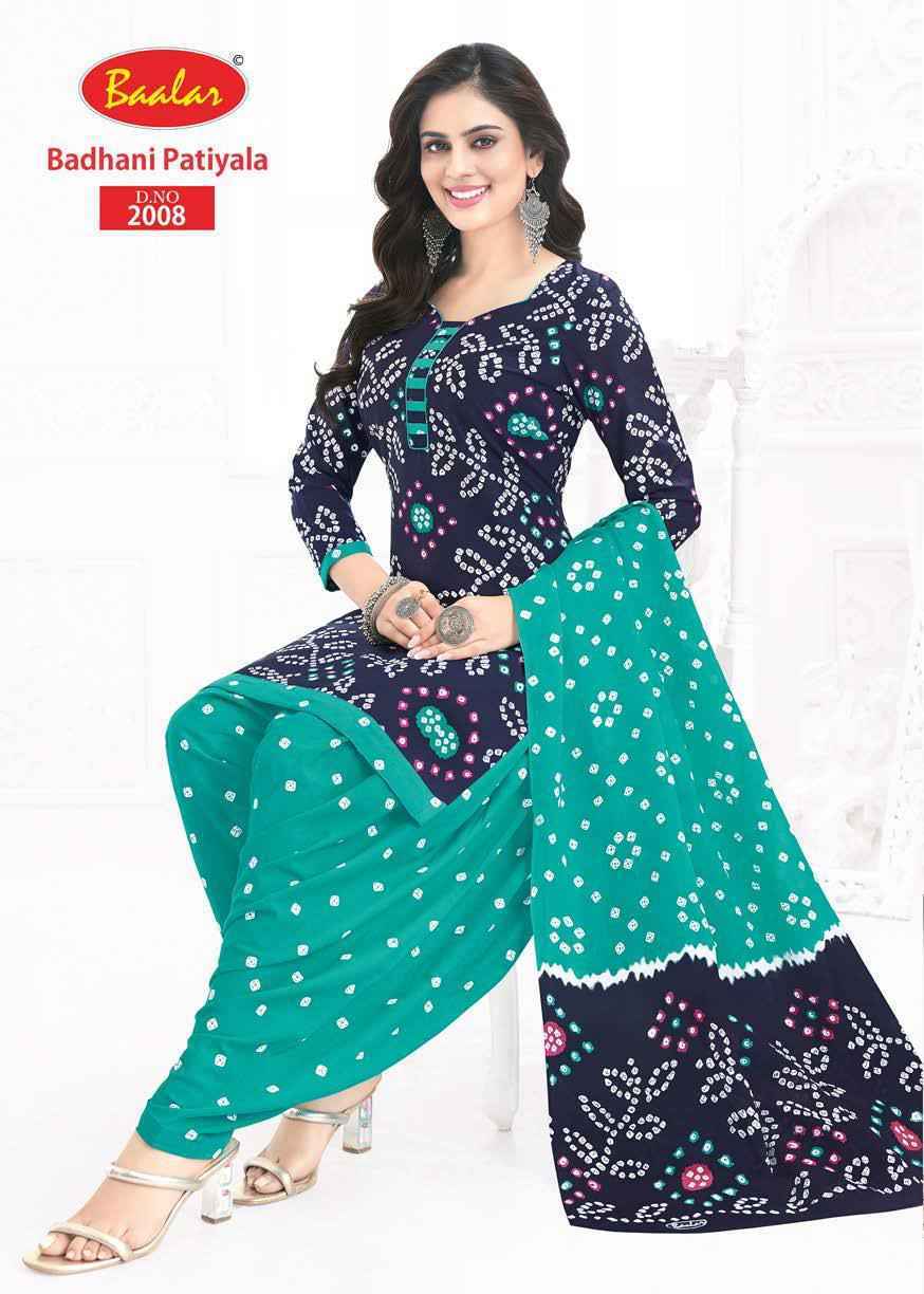 Baalar Bandhani Patiyala Vol-2 Cotton Dress Material (12 pcs Catalogue)