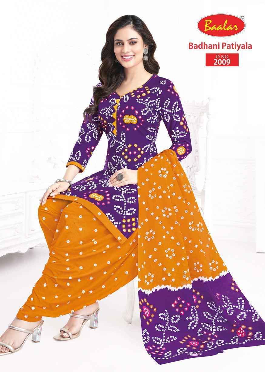 Baalar Bandhani Patiyala Vol-2 Cotton Dress Material (12 pcs Catalogue)