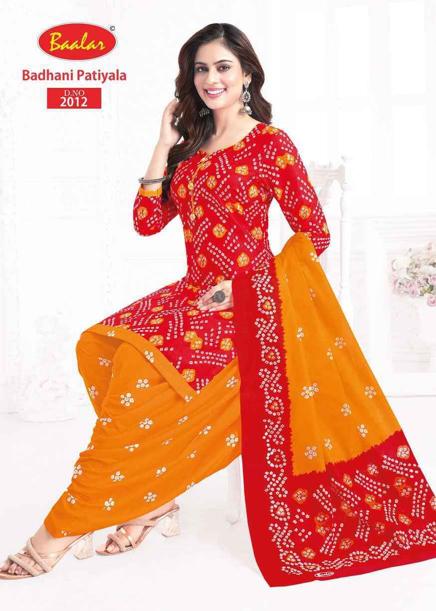 Baalar Bandhani Patiyala Vol-2 Cotton Dress Material (12 pcs Catalogue)