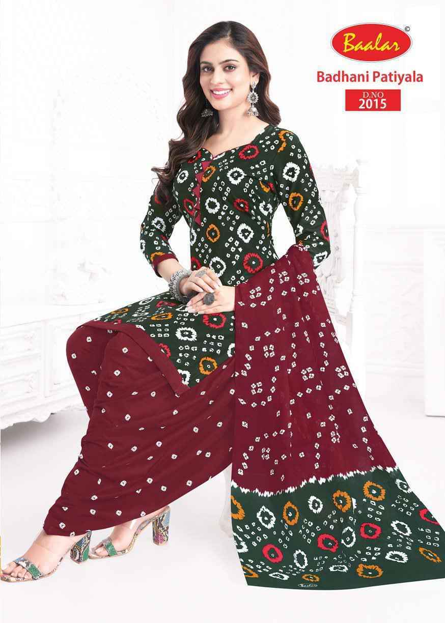 Baalar Bandhani Patiyala Vol-2 Cotton Dress Material (12 pcs Catalogue)