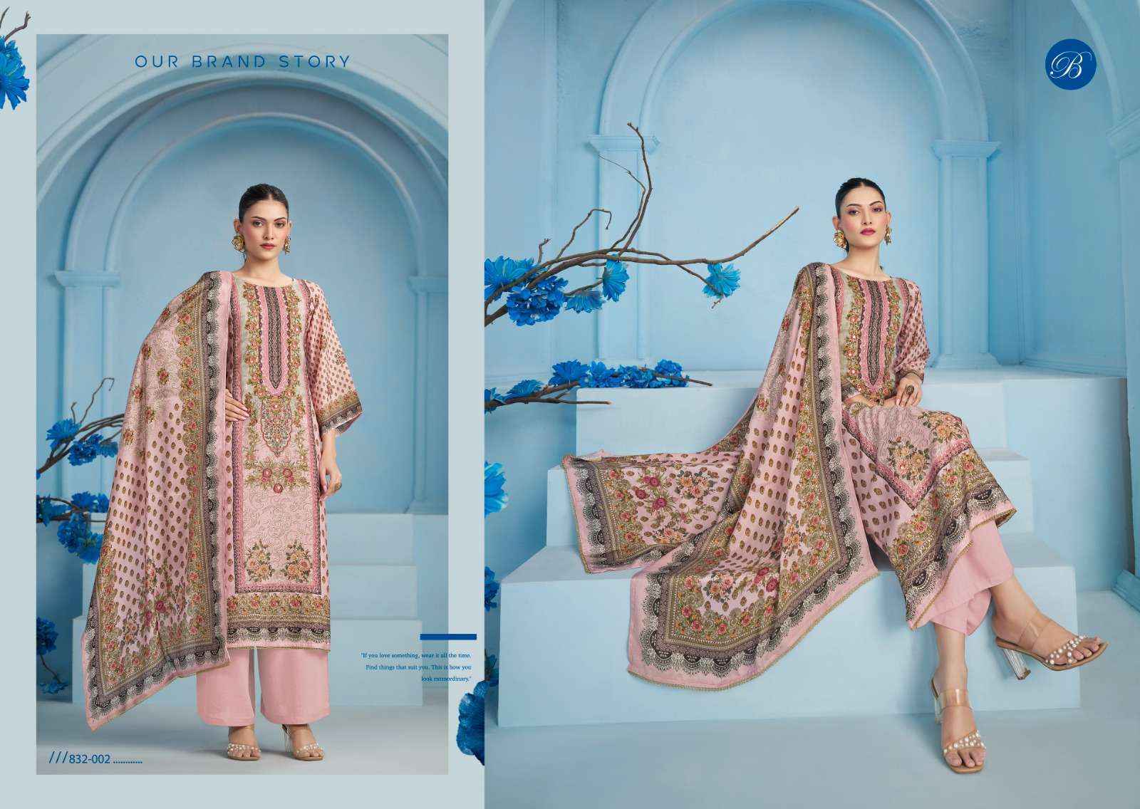 Belliza Kanika Vol 2 Viscouse Musline Dress Material 3 pcs Catalogue