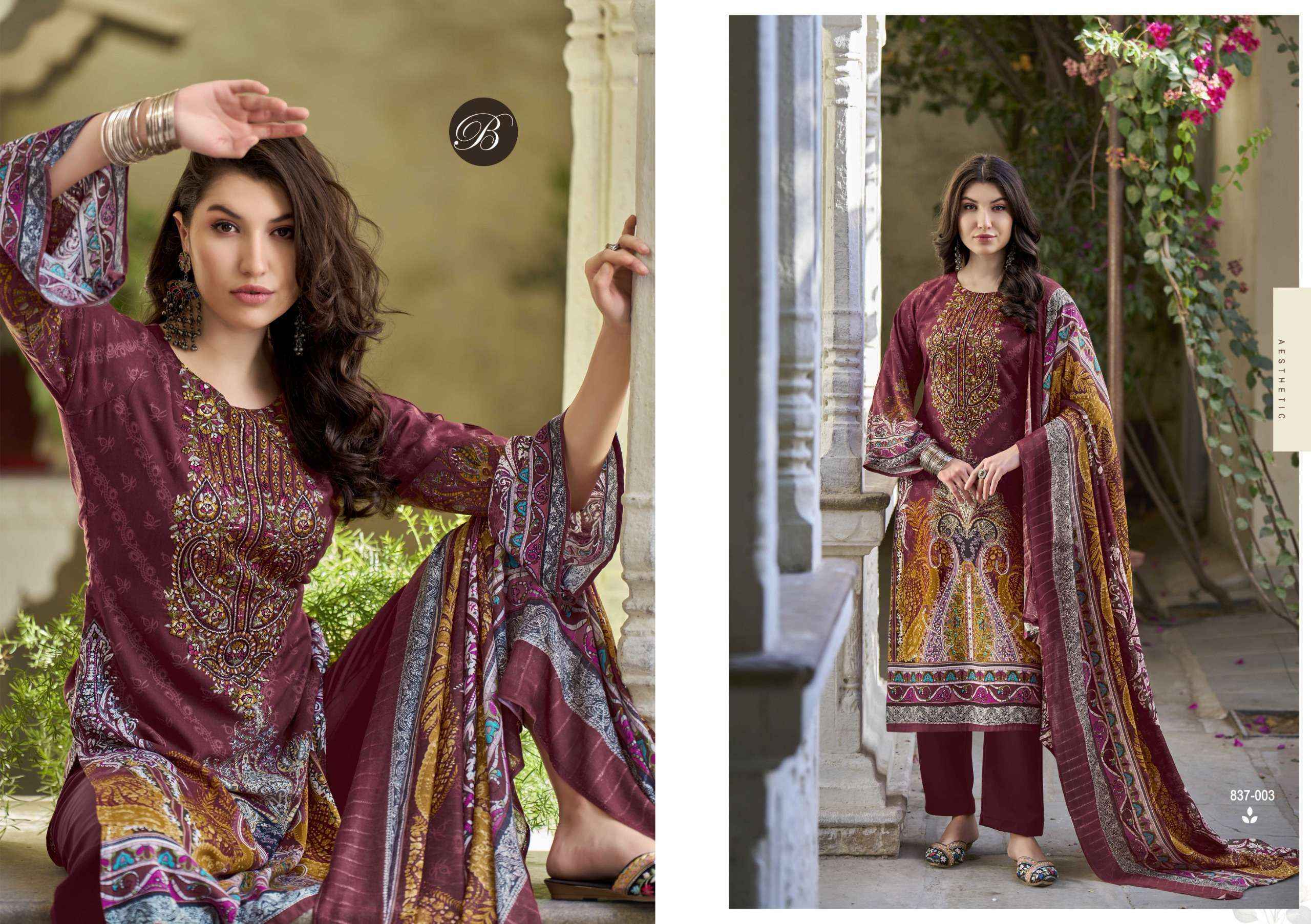Belliza Riwayat Vol-11 Viscose Rayon Dress Material (8 pcs Catalogue)