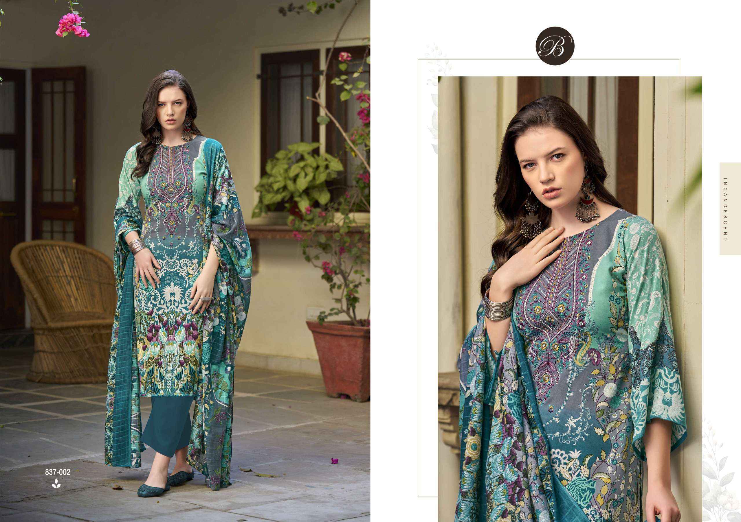Belliza Riwayat Vol-11 Viscose Rayon Dress Material (8 pcs Catalogue)