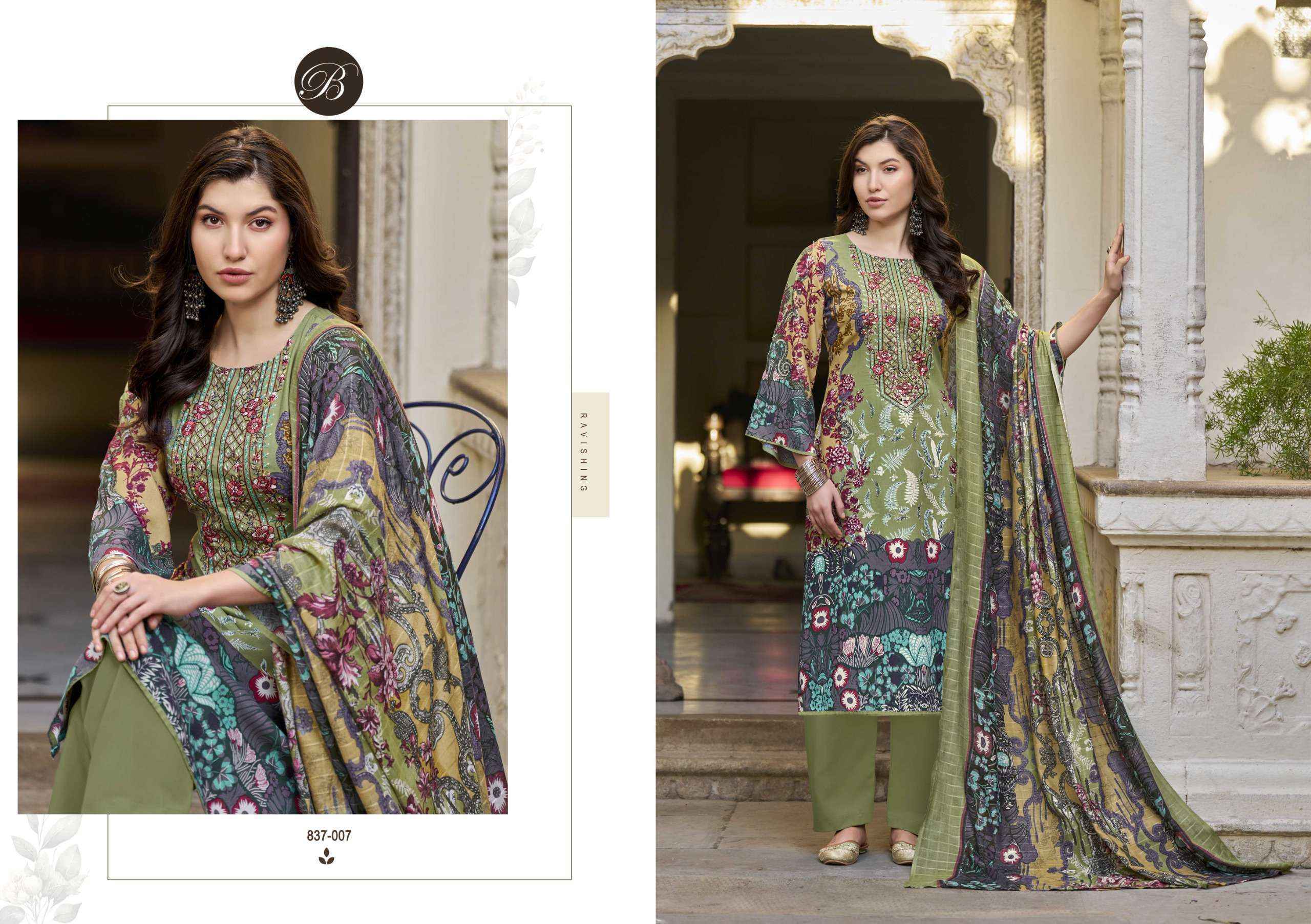 Belliza Riwayat Vol-11 Viscose Rayon Dress Material (8 pcs Catalogue)