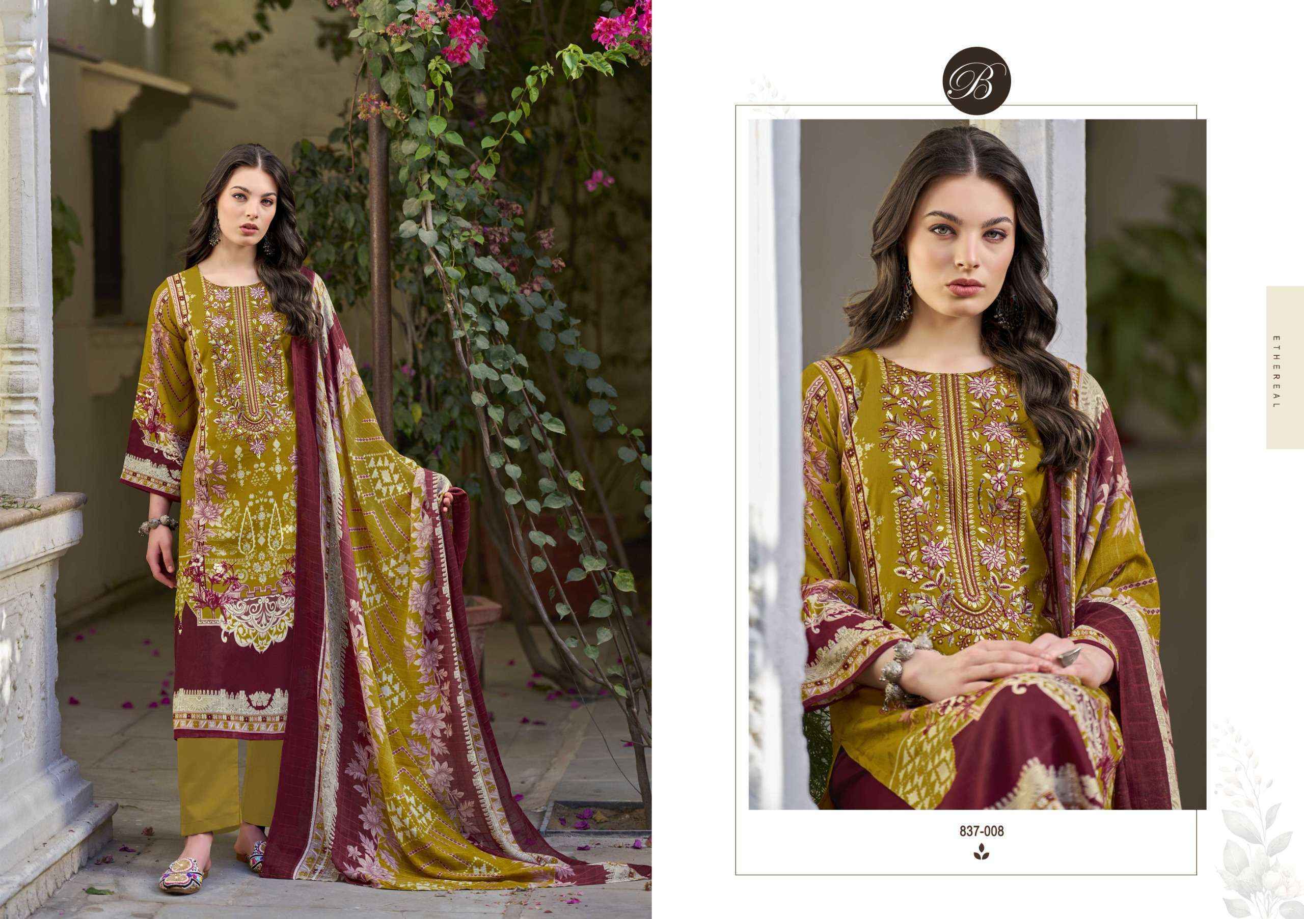 Belliza Riwayat Vol-11 Viscose Rayon Dress Material (8 pcs Catalogue)