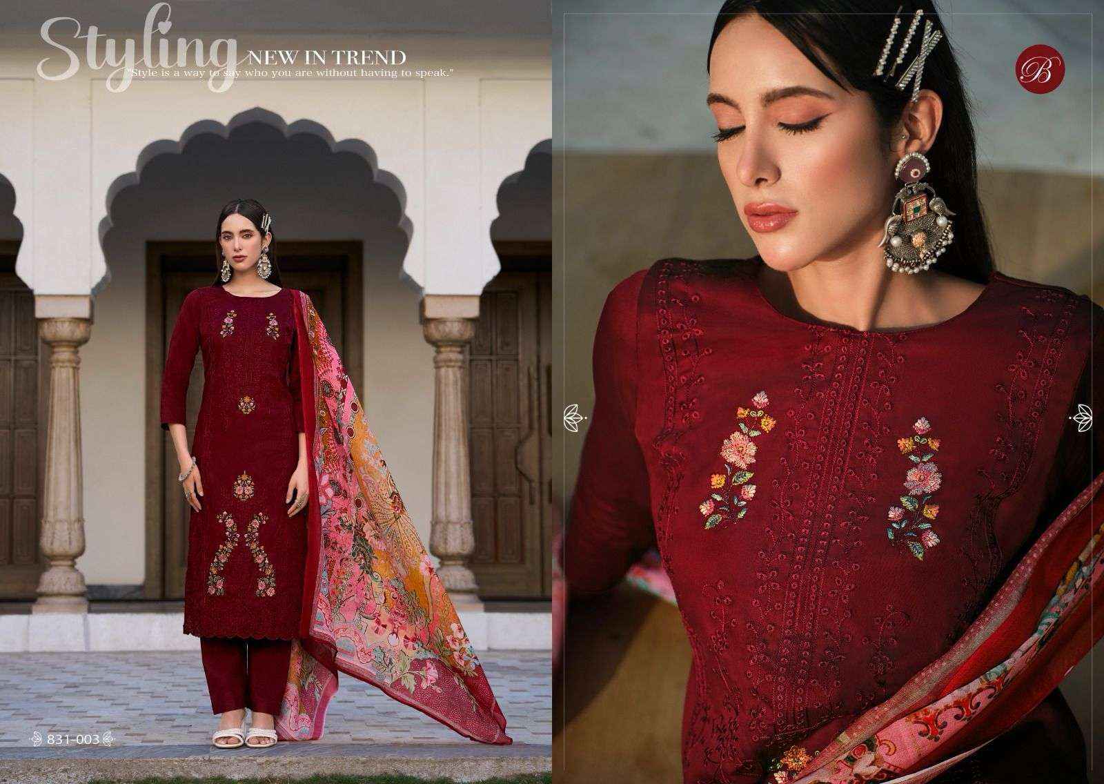 Belliza Zarqash Vol-4 Jam Dress Material (6 pcs Catalogue)