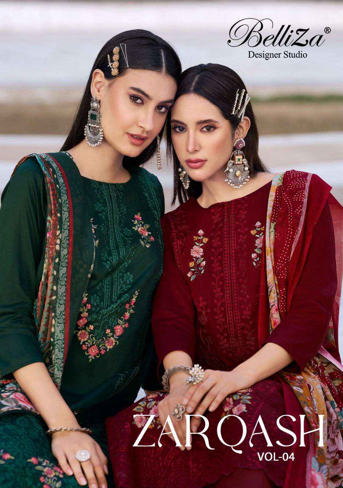 Belliza Zarqash Vol-4 Jam Dress Material (6 pcs Catalogue)
