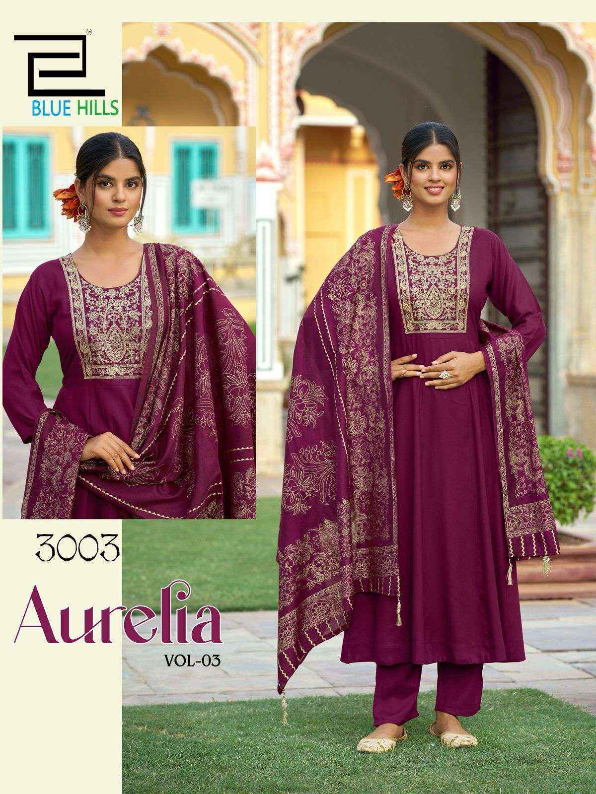 Blue Hills Aurelia Vol-3 Rayon Readymade Suit (6 pcs Catalogue)