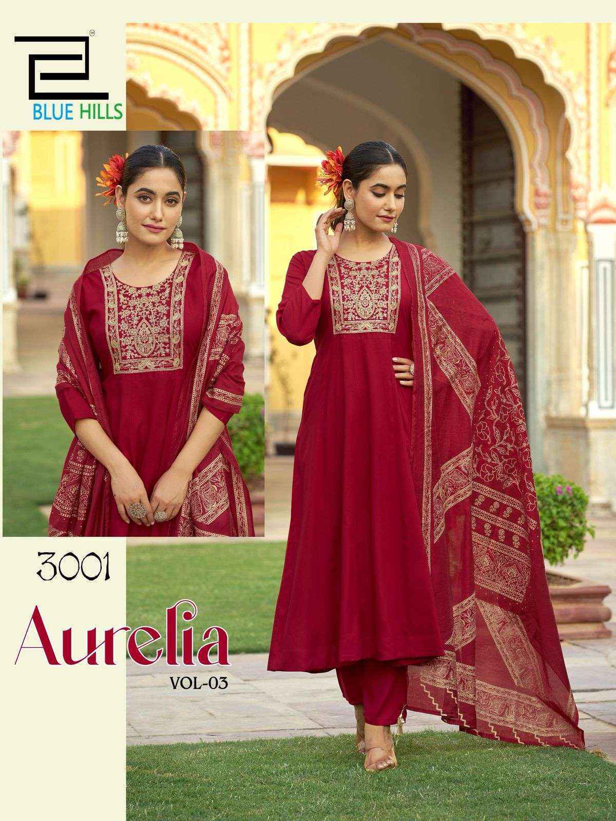 Blue Hills Aurelia Vol-3 Rayon Readymade Suit (6 pcs Catalogue)