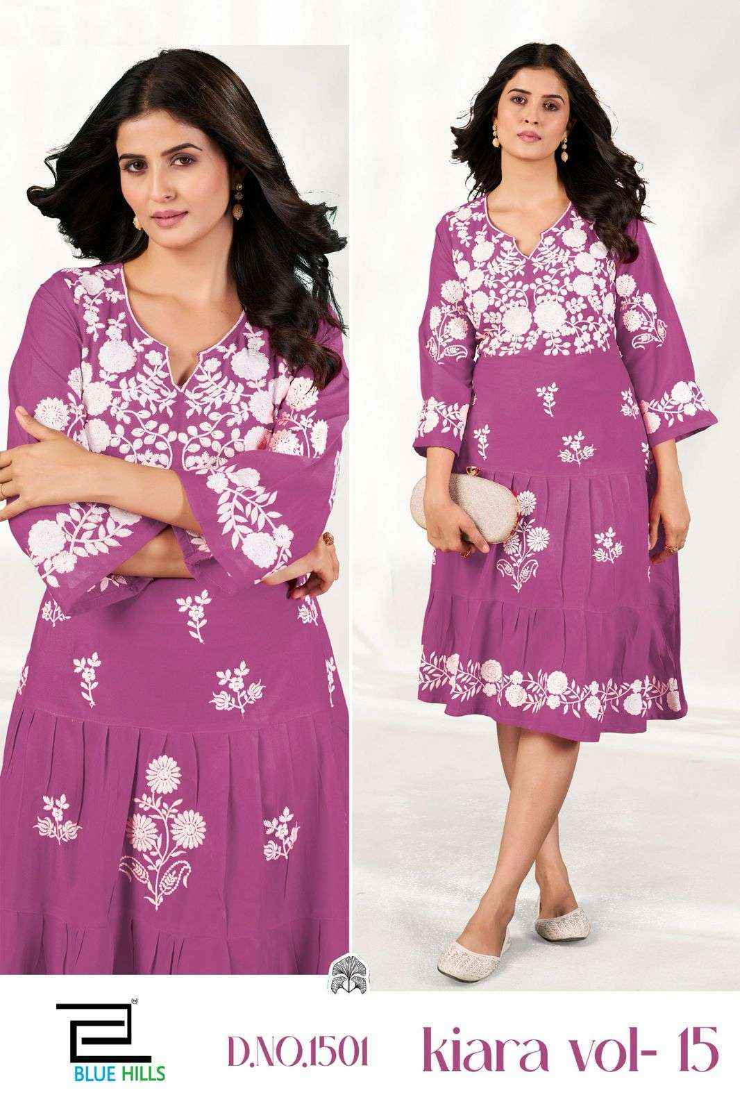 Blue Hills Kiara Vol-15 Rayon Kurti (4 pcs Catalogue)