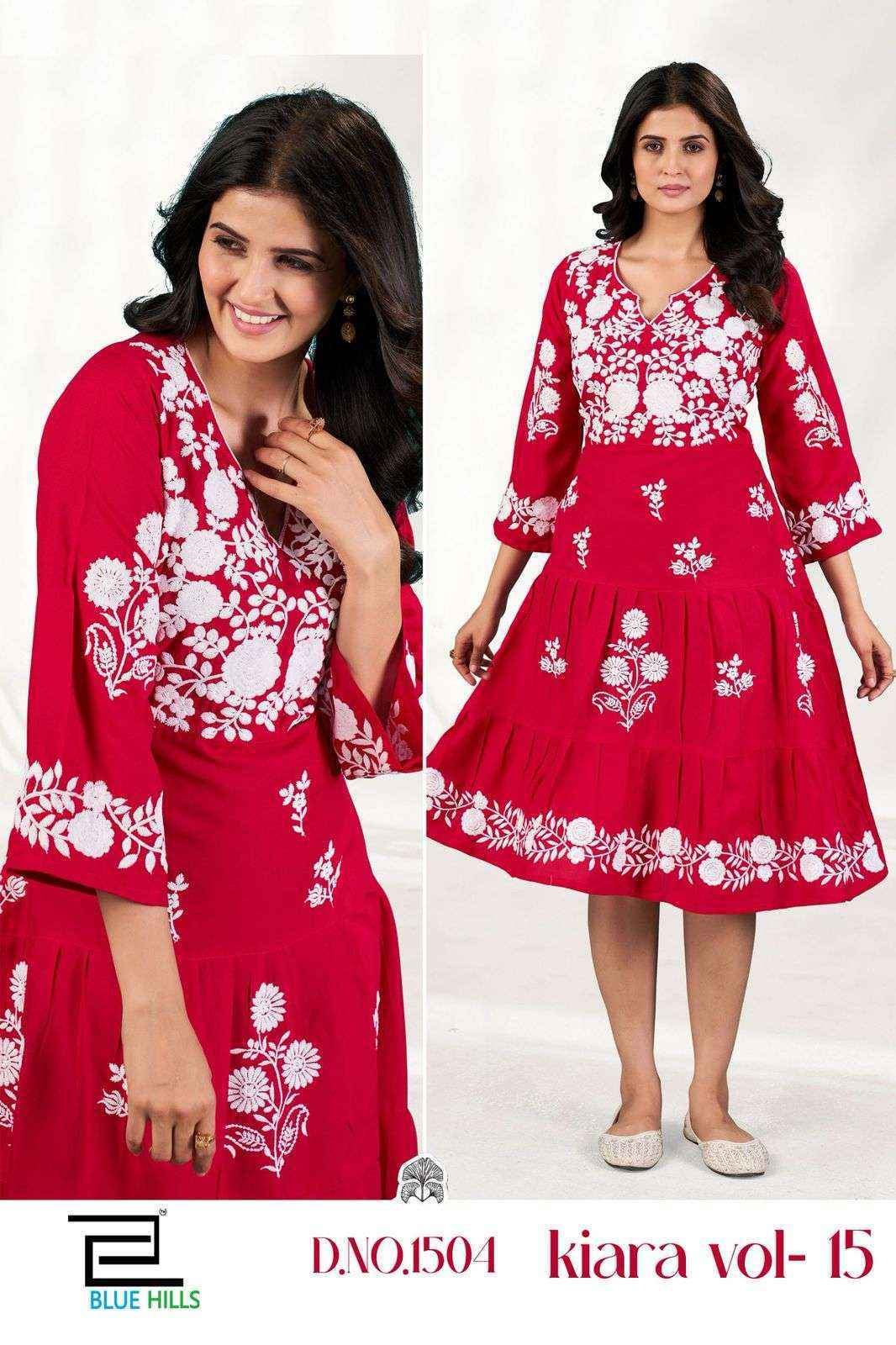 Blue Hills Kiara Vol-15 Rayon Kurti (4 pcs Catalogue)