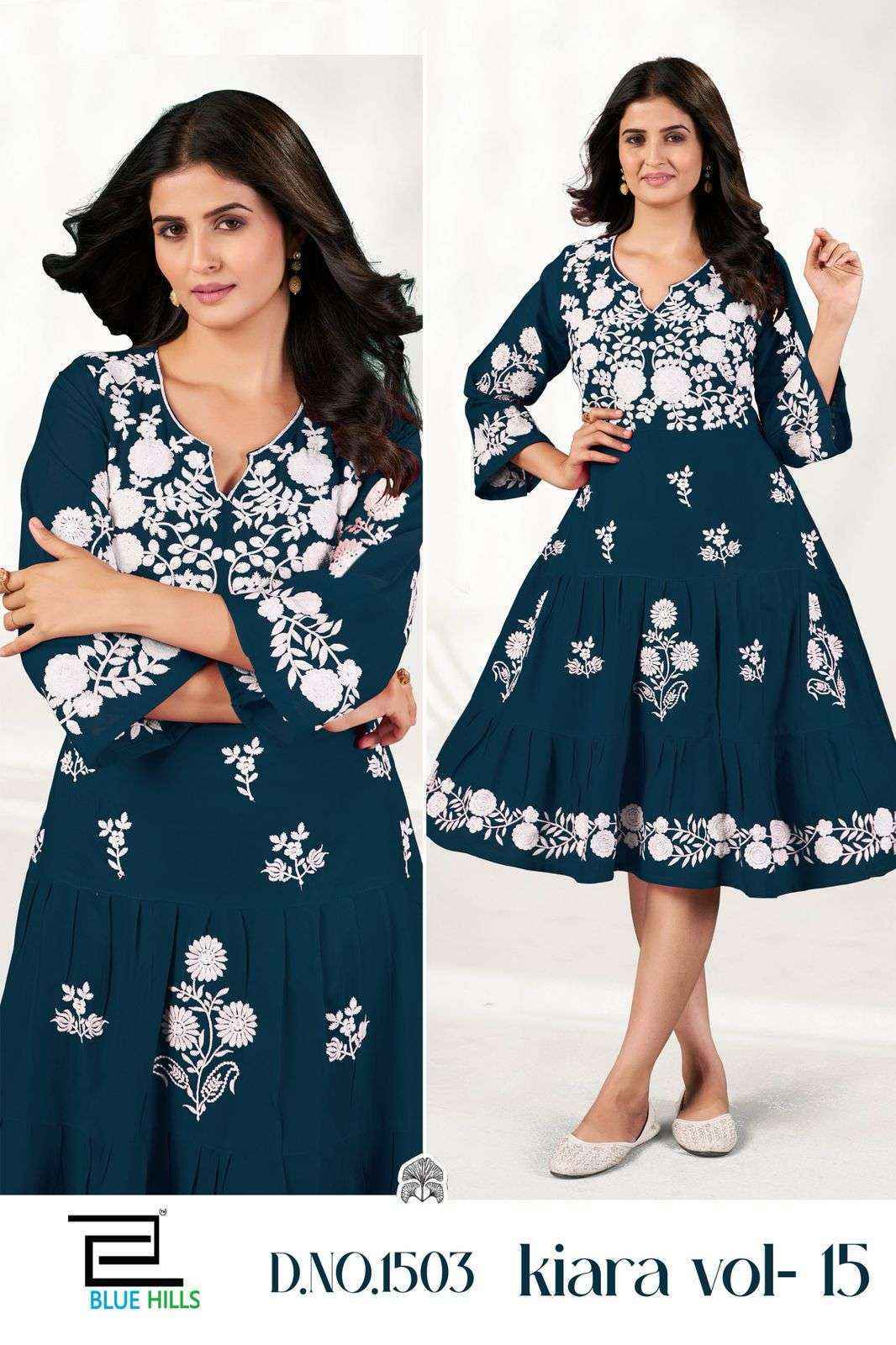 Blue Hills Kiara Vol-15 Rayon Kurti (4 pcs Catalogue)