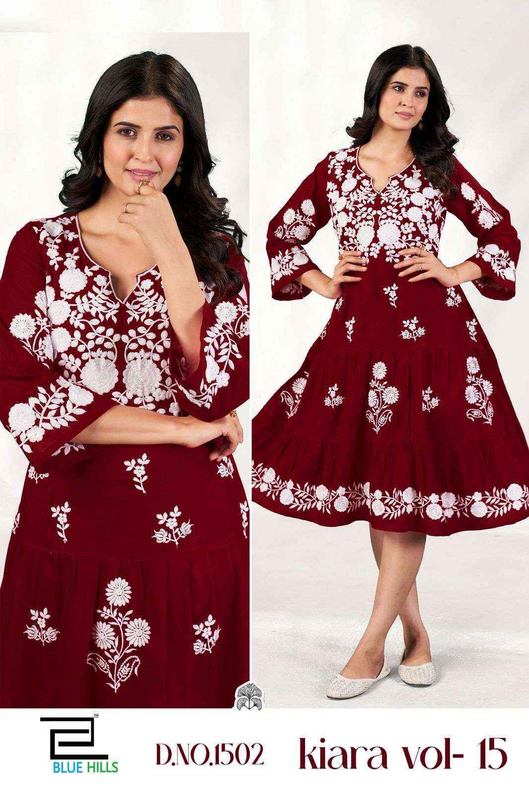 Blue Hills Kiara Vol-15 Rayon Kurti (4 pcs Catalogue)
