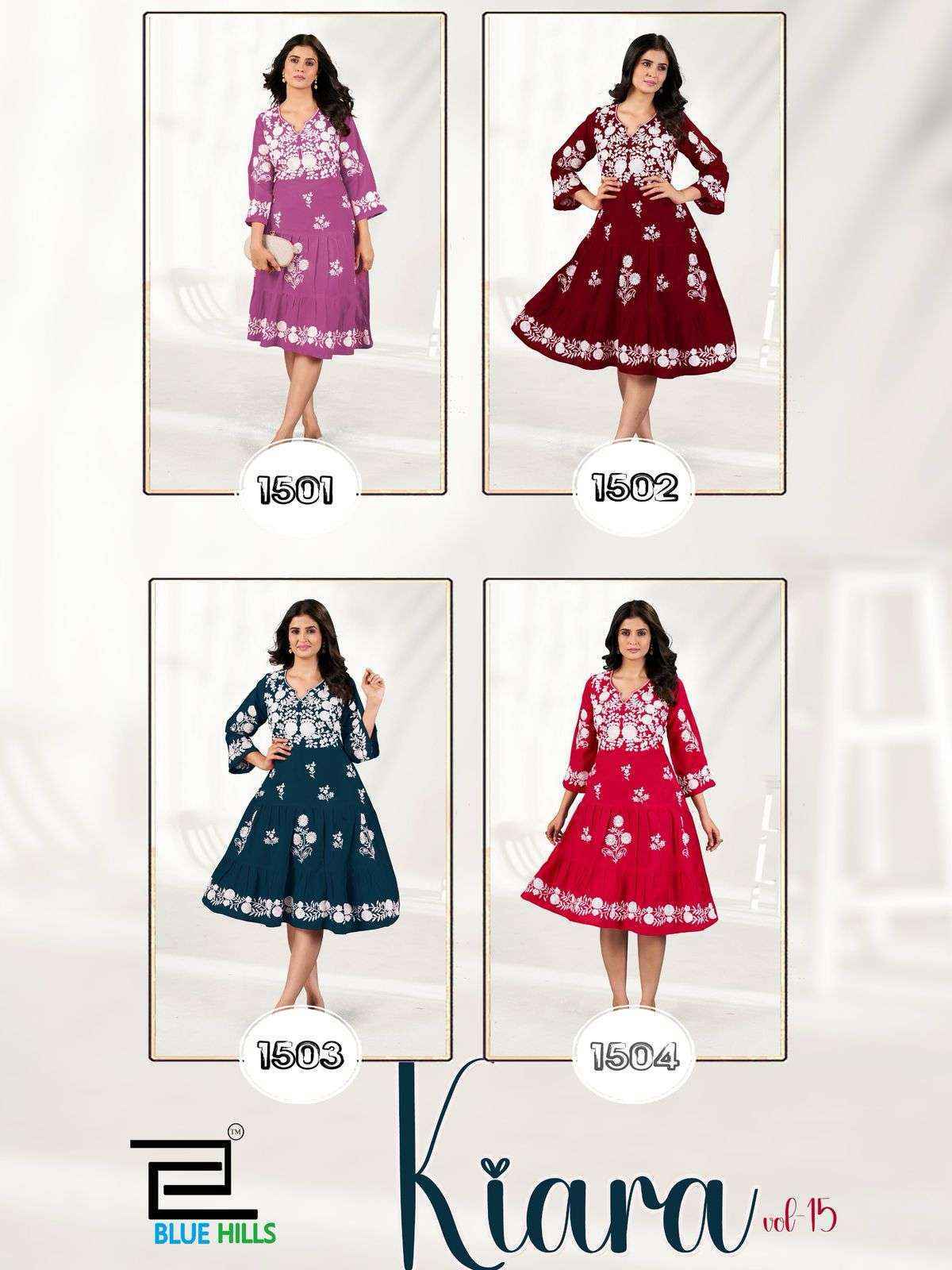 Blue Hills Kiara Vol-15 Rayon Kurti (4 pcs Catalogue)